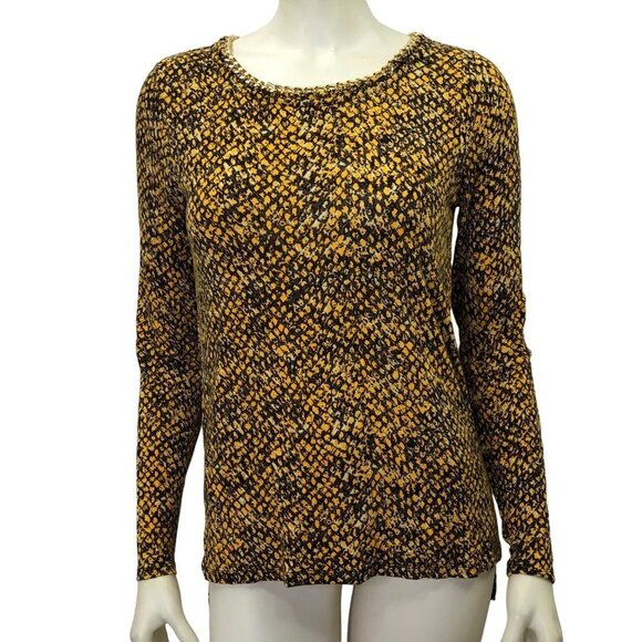 MICHAEL KORS GOLD TONE‎ CHAIN EMBELLISHED NECKLINE SM - Picture 1 of 5